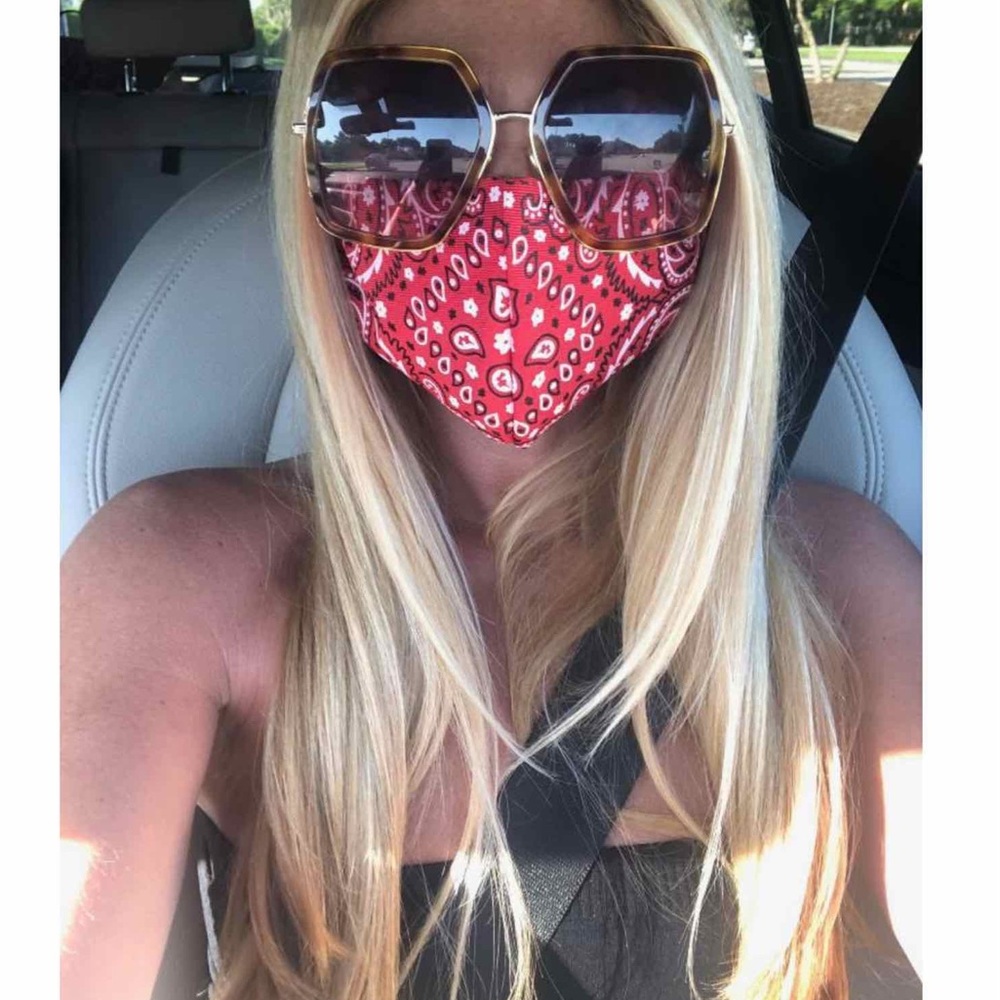 ✨Red Bandana Cotton Protective Face Mask✨ - Picture 2 of 5